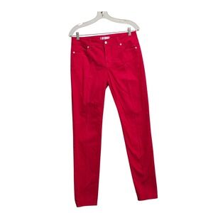 Blue Essence Womens Red Slim Straight Leg Jeans Mid Rise Made in USA  Sz 8
